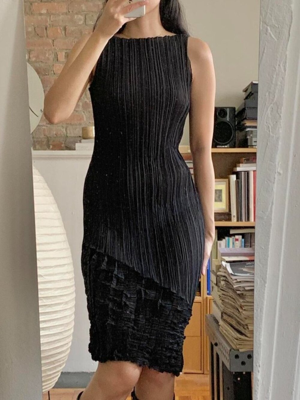Issey Miyake Archive Stepped Pleated Tank Dress Black S - Picture 4 of 8